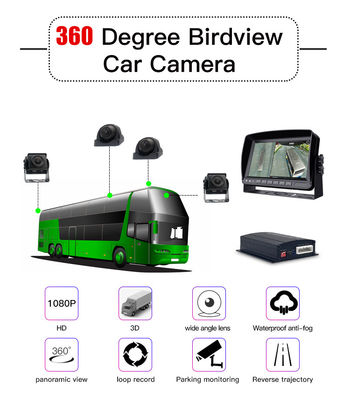 1080P AHD Sistema de visión de pájaro con cámara inversa panorámica de 360 ​​​​grados, grabación DVR para automóvil a prueba de agua, ayuda de estacionamiento para camiones, autobuses y vehículos recreativos Hyundai