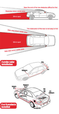 Radar de estacionamiento de seguridad, 4 sondas, sensor de punto ciego para coche tipo zumbador