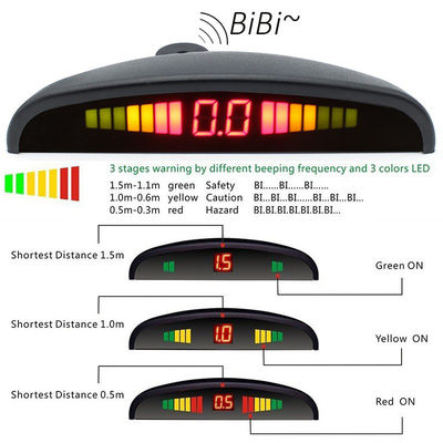 Kit de sensores de estacionamiento de vehículos con pantalla LED 6 Sensores de retroceso ultrasónicos IP68 Asistente de seguridad de vehículos impermeable para protección de estacionamiento de automóviles