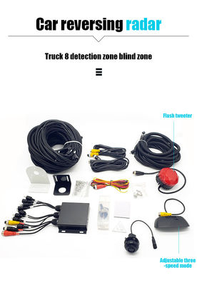 24V 8 Pcs Sensores de estacionamiento Alarma Universal Sistema de vigilancia del punto ciego de trabajo pesado para camiones comerciales RV de autobús