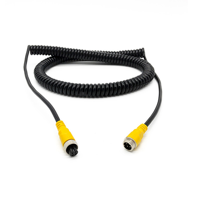 Alambre de los accesorios los 5m 4 Pin Aviation Cable Spring Extension de la cámara del coche de RoHS para el coche que invierte la cámara