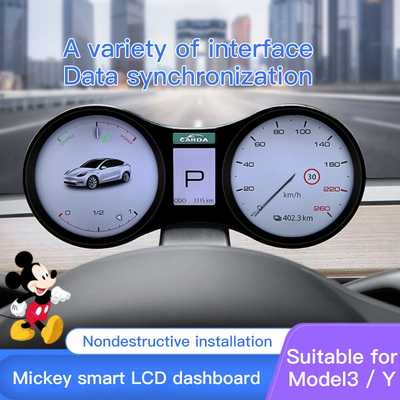Pulgada multifuncional TFT LCD HUD With Compass Speedup Test del tablero de instrumentos 12,3 de Tesla Digital