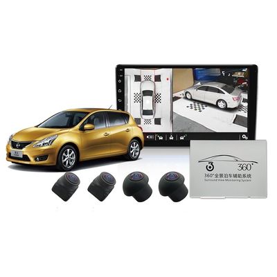 Kit de cámara de automóvil de ajuste universal de 360 ° con pantalla incorporada y vista panorámica