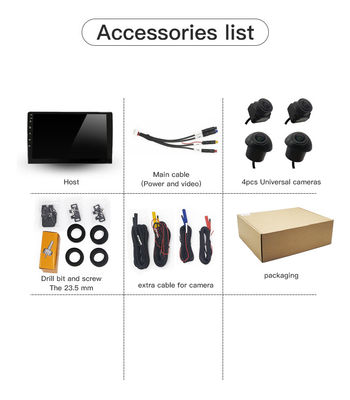 Sistema de visión de coche 360° multijugador con pantalla integrada en la unidad principal