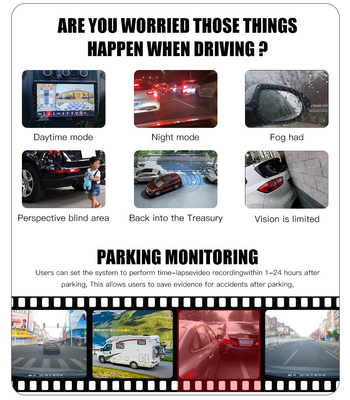 coche HD DVR 1920x1080P del sistema de vigilancia IP67 de la opinión del anillo de 3D 360deg