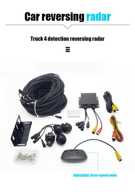Sistema universal de punto ciego de camión pesado de 24V, 4Pcs Sensores de estacionamiento Kit de detección de alarma de seguridad para camión autobús RV vehículo comercial