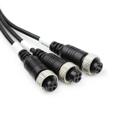prenda impermeable ininflamable de la PU del cable de vídeo de la extensión de los 8m 4 Pin Rear View Camera Cable