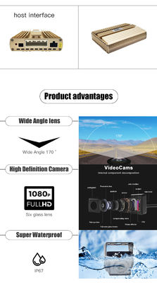 7 pulgadas AHD Cuad View Sistema de cámara con monitor para autobús camión.