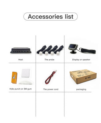 Universal 16.5mm 4 Probe Parking Sensor System LCD Distance Display Radar de respaldo inverso para automóviles