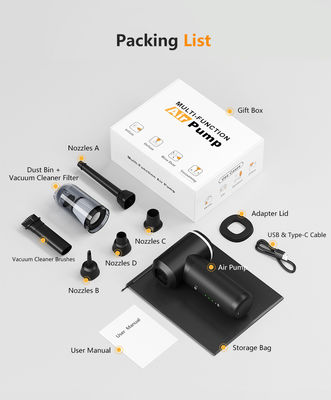 Aspiradora portátil para coche de 12 V con cable de alimentación de 16 pies y accesorios de detallado para el interior del vehículo