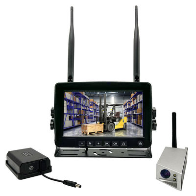 7 pulgadas HD sistema de cámara de visión trasera de carretilla elevadora inalámbrica 1080P DVR IP68 impermeable Batería magnética Cobertura completa del vehículo