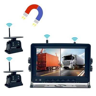 Monitoreo de DVR de camión inalámbrico de alta definición, visión nocturna de 7 pulgadas WiFi con energía solar cámara de grabación de respaldo inversa para Winnebago Travato RV