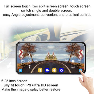 Cámara de visión trasera AHD 1080P avanzada con diseño de aleta de tiburón y pantalla de 6.25 pulgadas para estacionamiento y detección de puntos ciegos