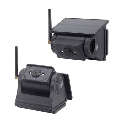WiFi Panel Solar Camara delantera trasera de visión lateral del vehículo de monitoreo de la cámara para autobús de camioneta RV Camper Compatible con teléfonos iOS Android
