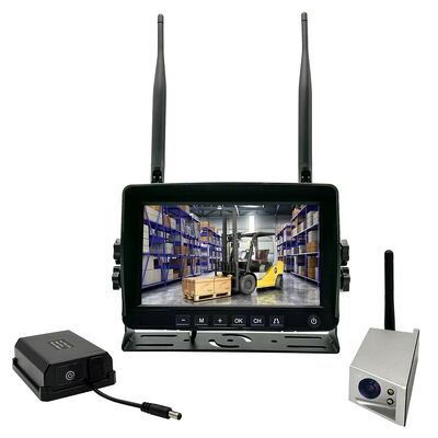 Sistema de cámara de vista trasera de montacargas inalámbricos de 7 pulgadas con DVR HD 1080P Impermeable IP68 Cámara de batería magnética
