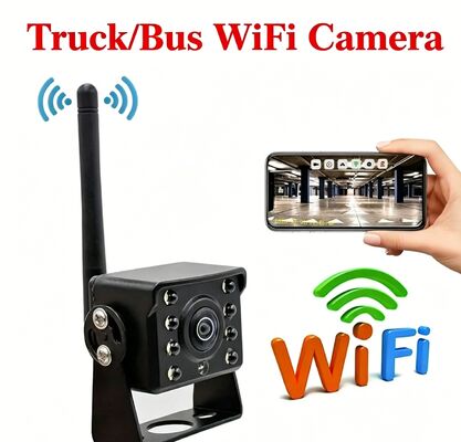 Cámara WiFi universal de camión de 12-24 V, cámara inalámbrica a prueba de agua montada en autobús móvil de Internet, visión nocturna infrarroja de alta definición para MAN