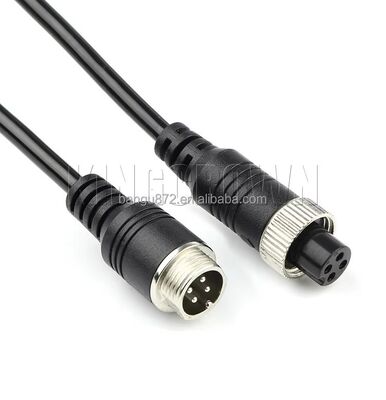 Cable de conector de aviación 4PIN con núcleo de cobre puro IP67 de diseño flexible impermeable y espiral para cámaras de vehículos