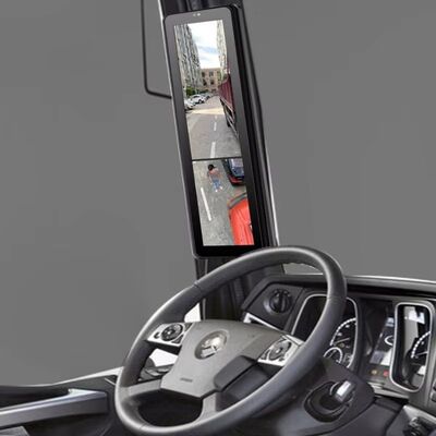 2CH 15.88 Inch Rearview Mirror with Built-in DVR & Blind Spot Detection, Electronic Monitoring Mirror for Engineering Vehicles, Trucks and Buses