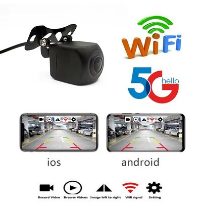 Cámara de respaldo inalámbrica WiFi 5G con visión nocturna infrarroja y cámara de vista trasera impermeable IP67 para iOS y Android